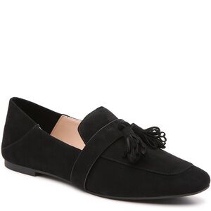 Stuart Weitzman Nysa Tassel Loafer in Black Suede Size 9.5 $425
